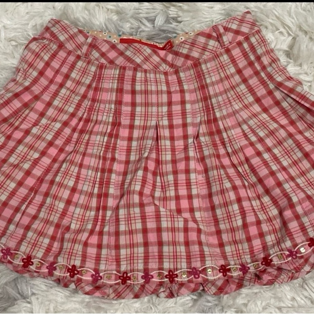 Oilily Red and White Mini Skater Skirt size 4 years